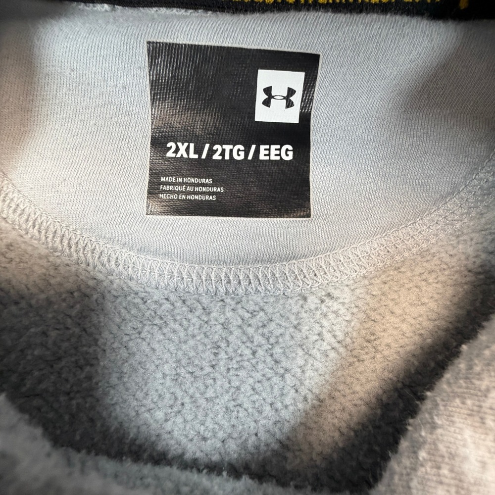 Under Armour Project Rock Warm Up Hoodie Mens 2XL Gray Brahma Bull Sweatshirt - Picture 4 of 10
